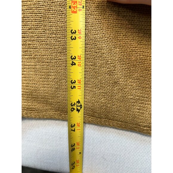 Chico's Women's Turtleneck Poncho Sweater Knit Stretch Size S/M Camel Black - Picture 9 of 11